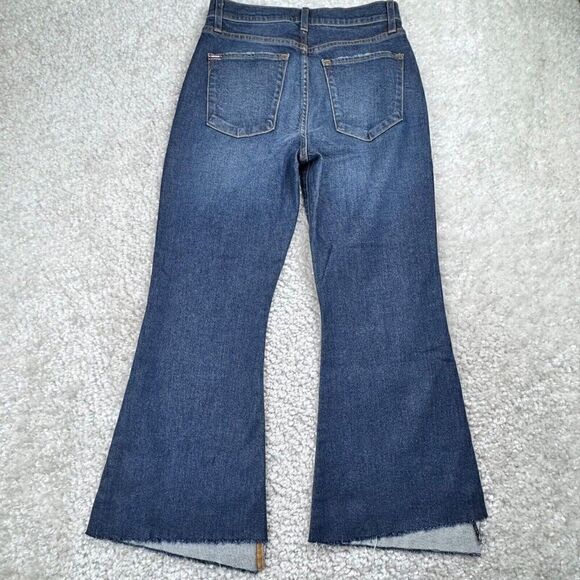 Alice + Oliva Beautiful High Rise Crop Bell Jean Born To Run Distress - Picture 3 of 13